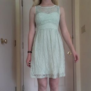 Green lace dress